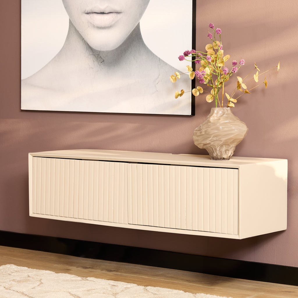 Zwevend tv-meubel Madison Sand | Mangohout | 120 cm