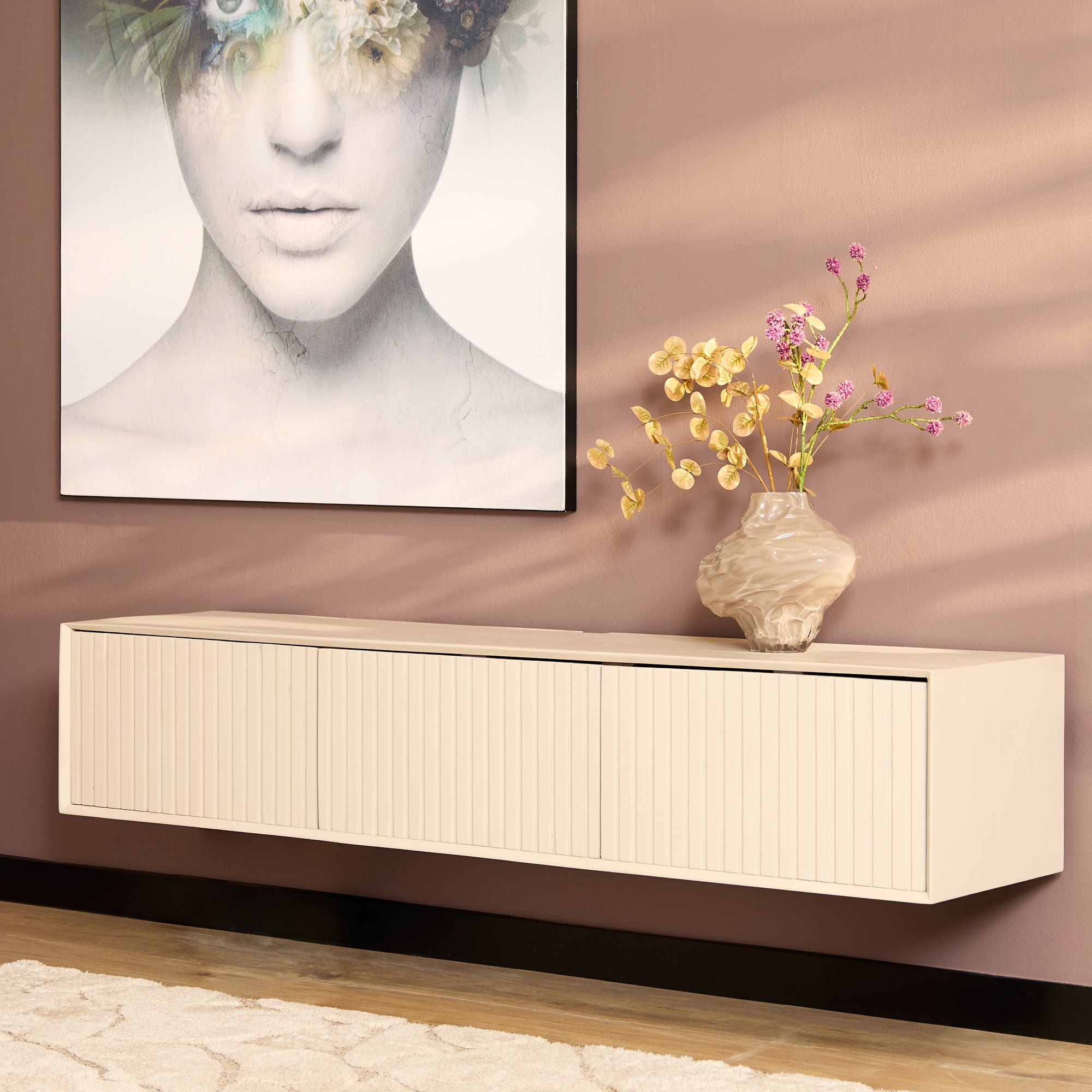 TV-meubel Zwevend Madison | Latten | Mango Sand