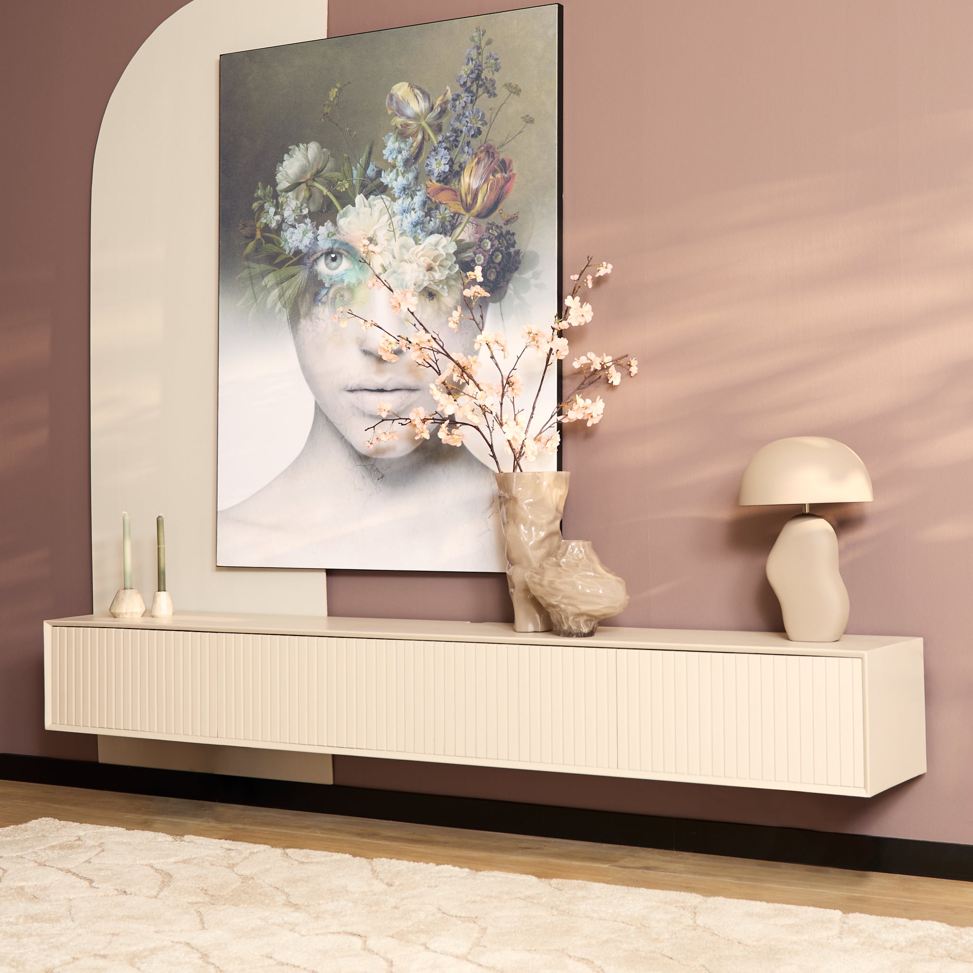 Tv-meubel Zwevend | Madison Sand | Mangohout Sand