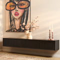 Tv-meubel Zwevend | Latten | Mangohout Black