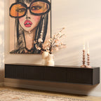 Tv-meubel Zwevend | Latten | Mangohout Black