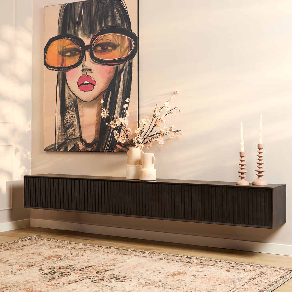 Zwevend tv-meubel Madison | 240 cm | Black