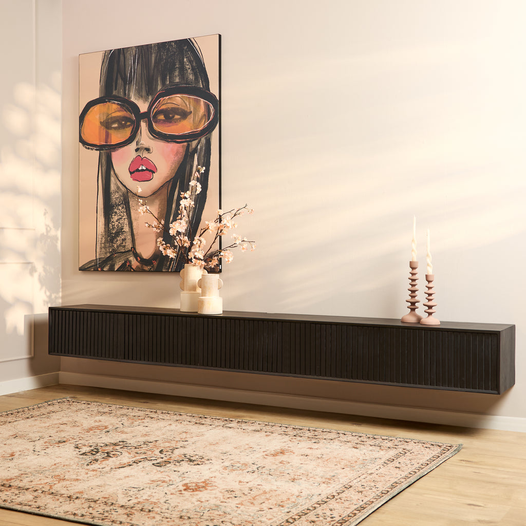 Tv-meubel Madison | Zwevend | Mangohout Black