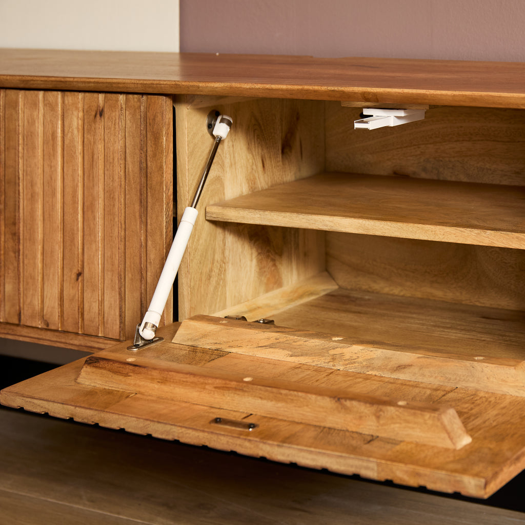 Tv-meubel Zwevend Madison | 280 cm | Mangohout