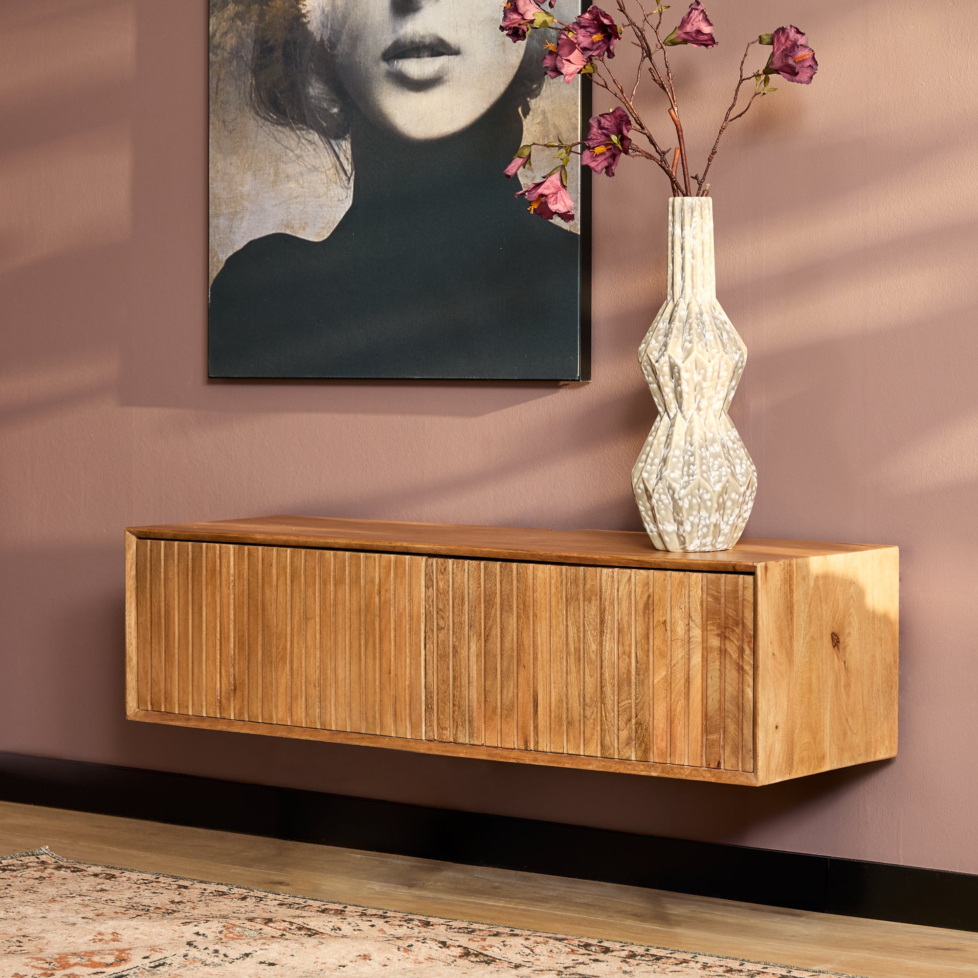 Tv-meubel Zwevend Madison | 120 cm | Mango naturel
