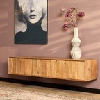 Zwevend tv-meubel Madison | 160 cm | Mangohout naturel