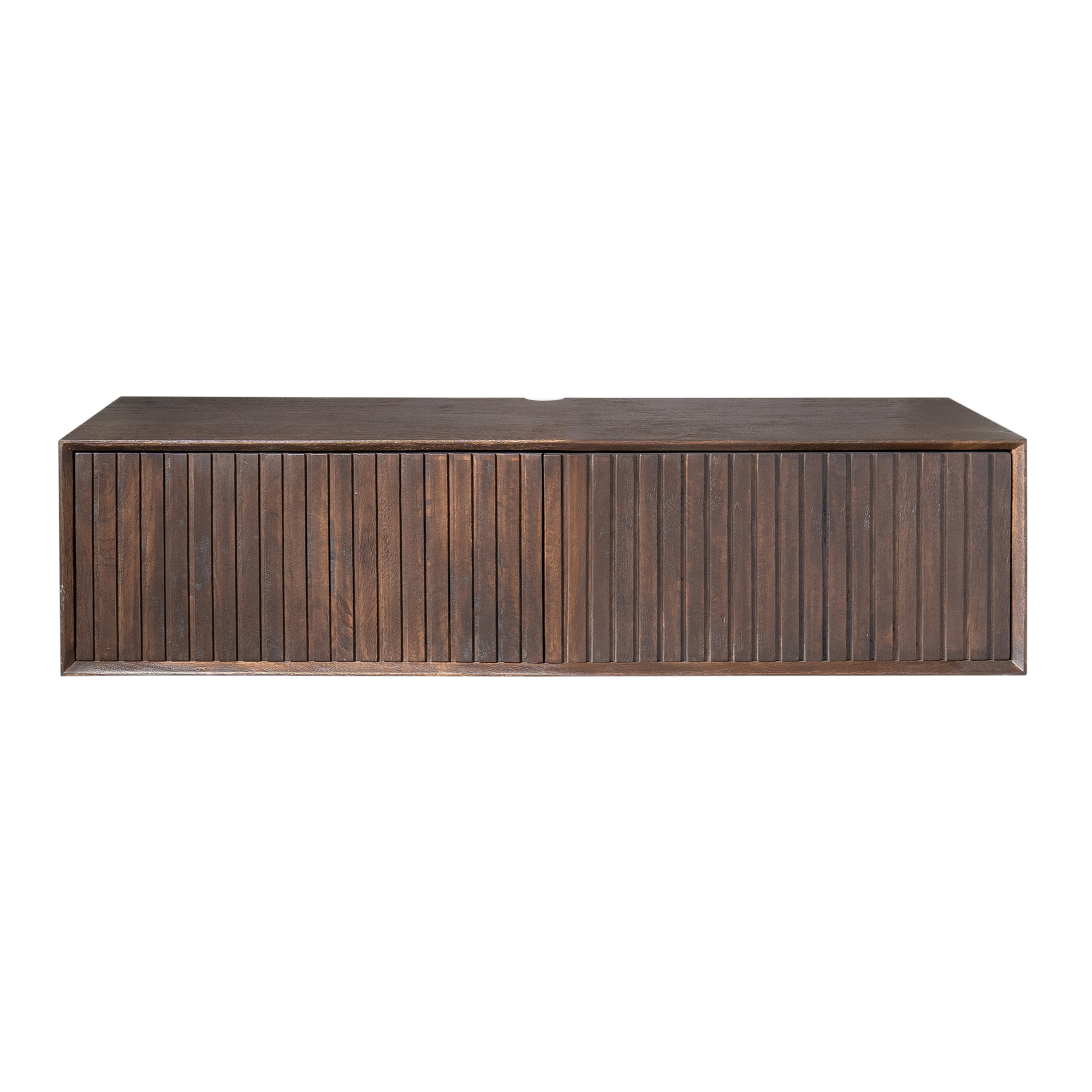 Zwevend tv-meubel Madison | Latten | Mango Brown