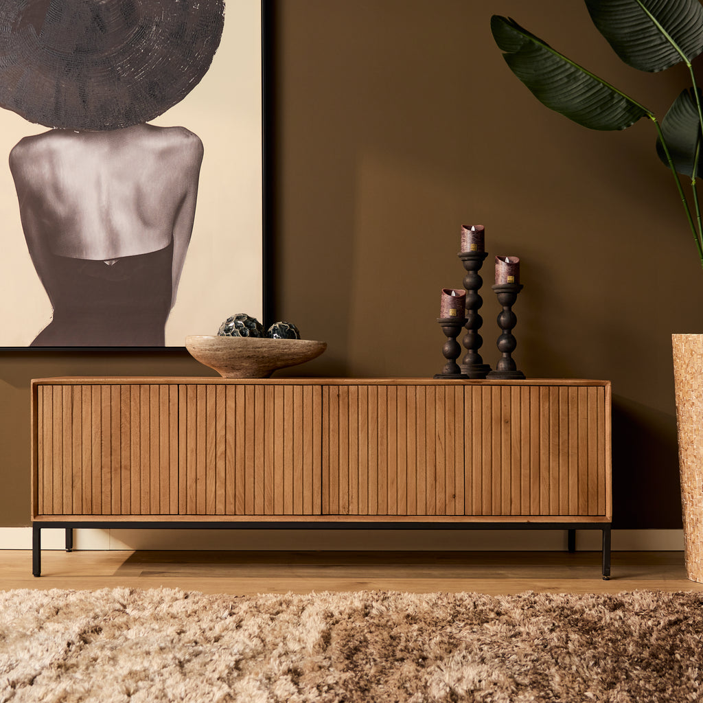 Tv-meubel Madison Natural | 4-Deuren | Mango