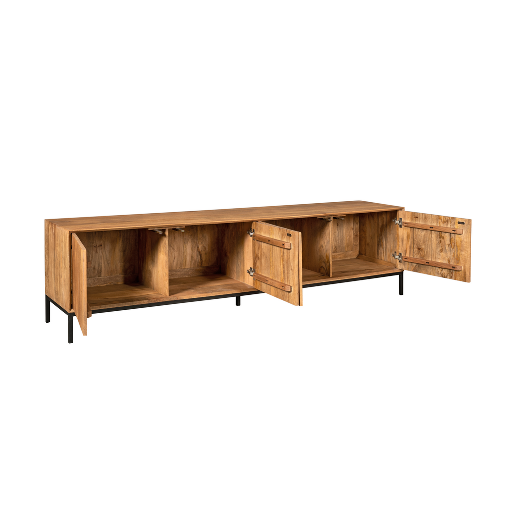 Tv meubel Madison | 4 Deuren | Mangohout Natural