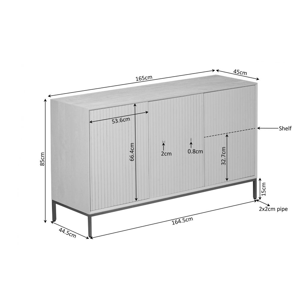 Dressoir Madison | 3-Deurs | Mangohout Natural