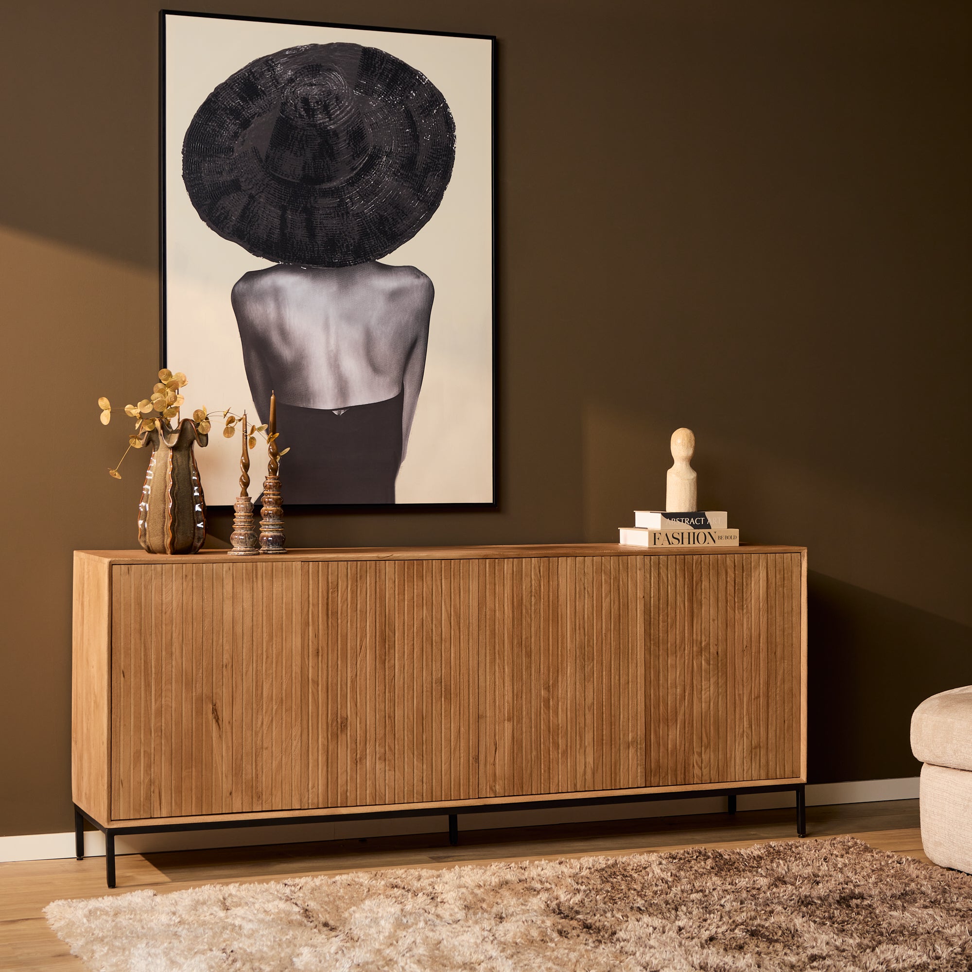 Dressoir Madison | 4-Deurs | Mango naturel