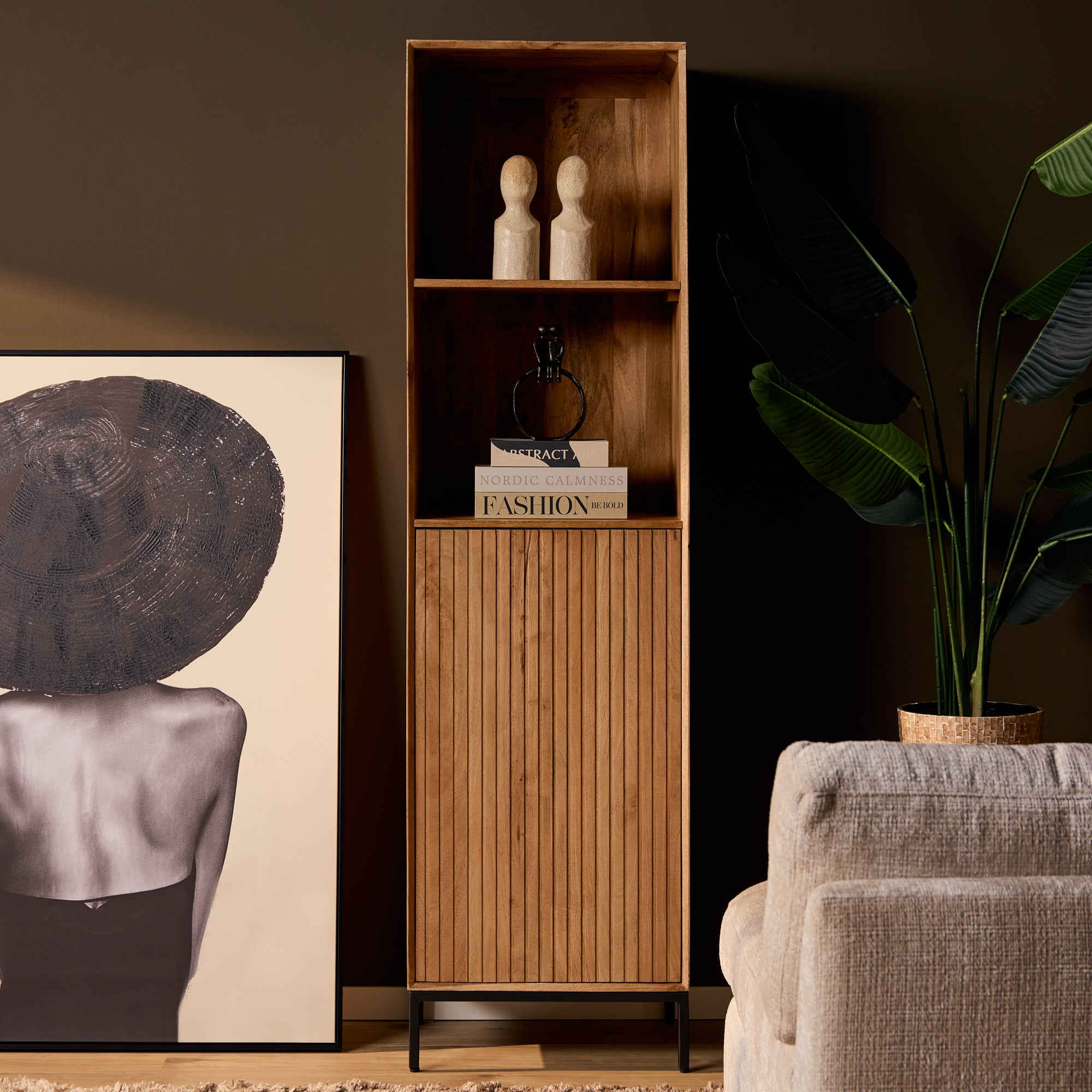 Boekenkast Madison | 1 Deur | Mangohout Natural