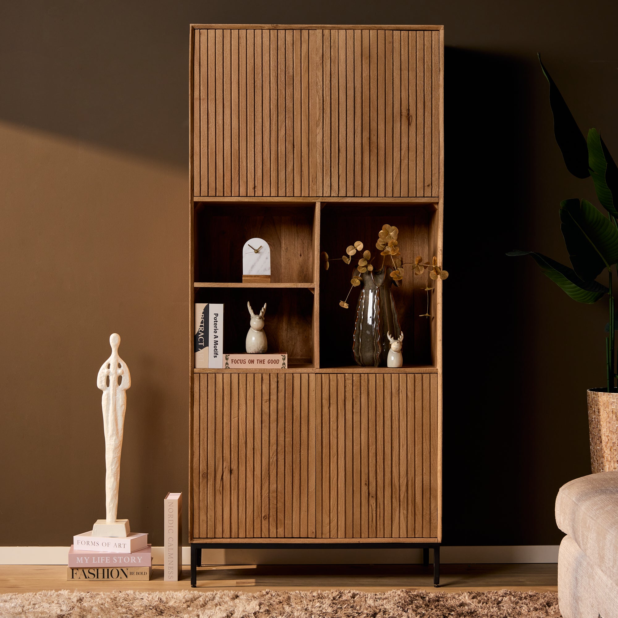 Vakkenkast Madison | 4 Deuren | Mangohout Natural