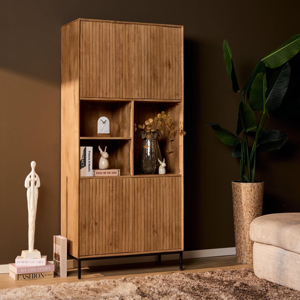 Vakkenkast Madison | 4 Deuren | Mangohout Natural