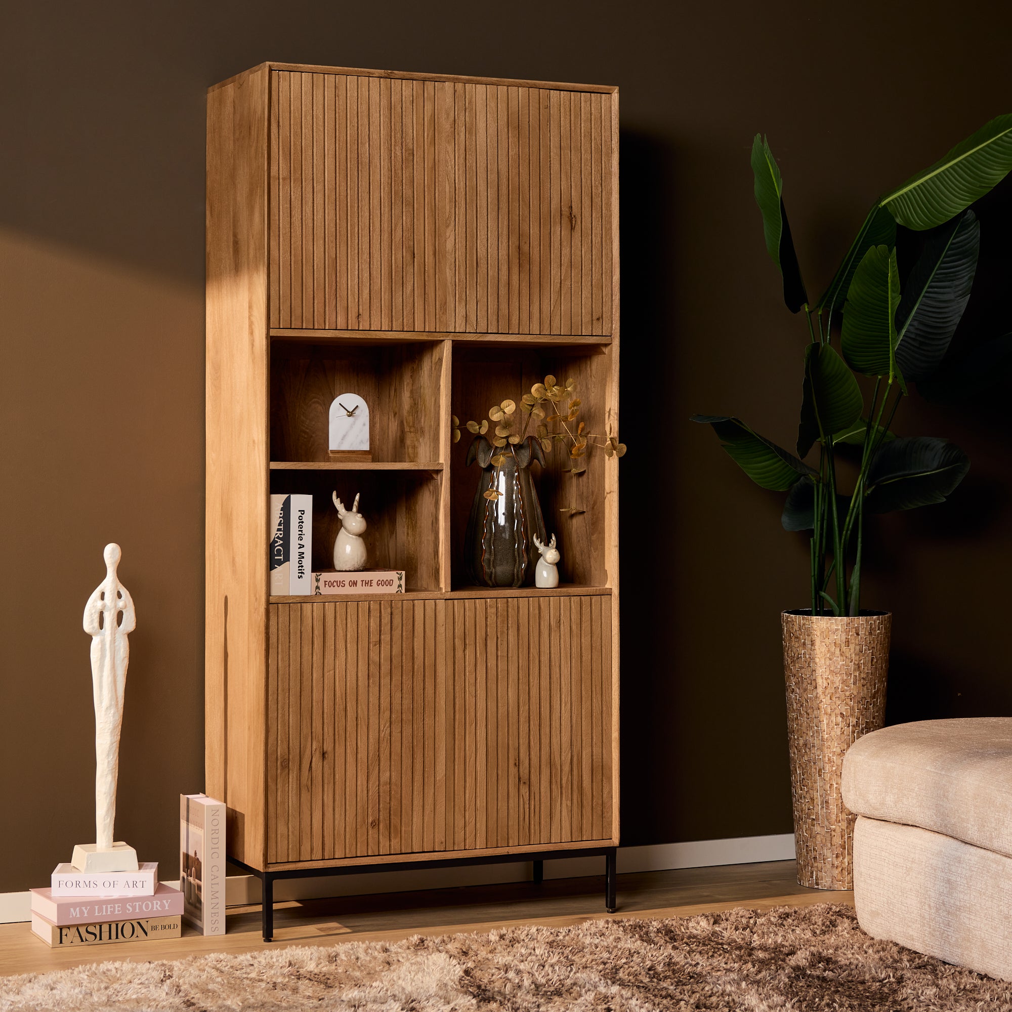 Vakkenkast Madison | 4 Deuren | Mangohout Natural