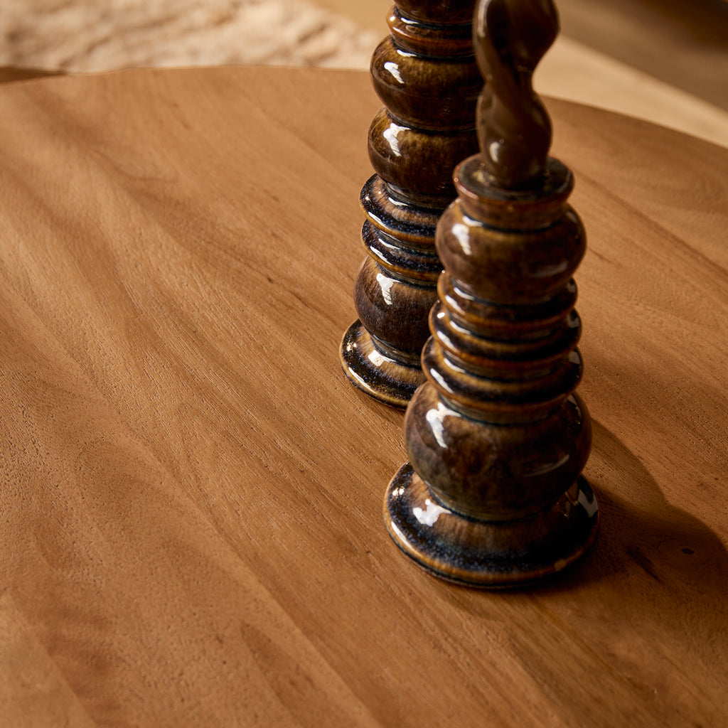 Salontafel Madison | Rond | Mangohout naturel | 2 lades