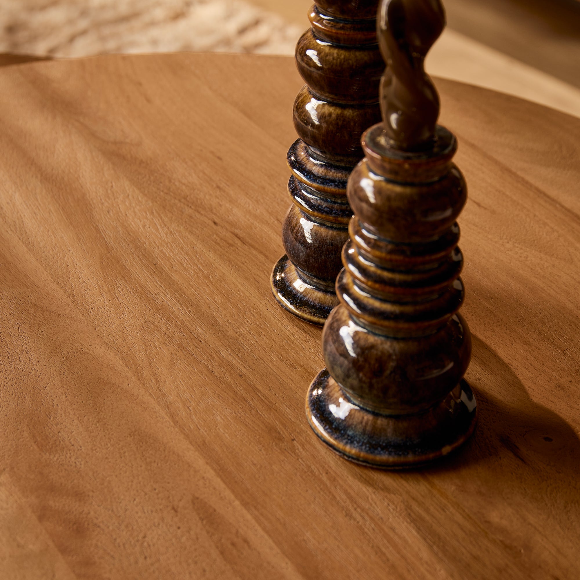 Salontafel Madison | Rond | Mangohout naturel | 2 lades