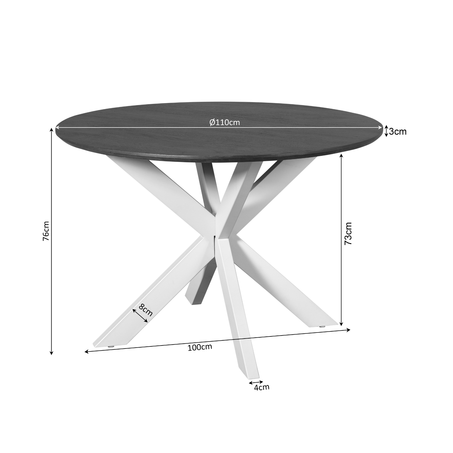 Eettafel Madison | Rond | Mangohout naturel