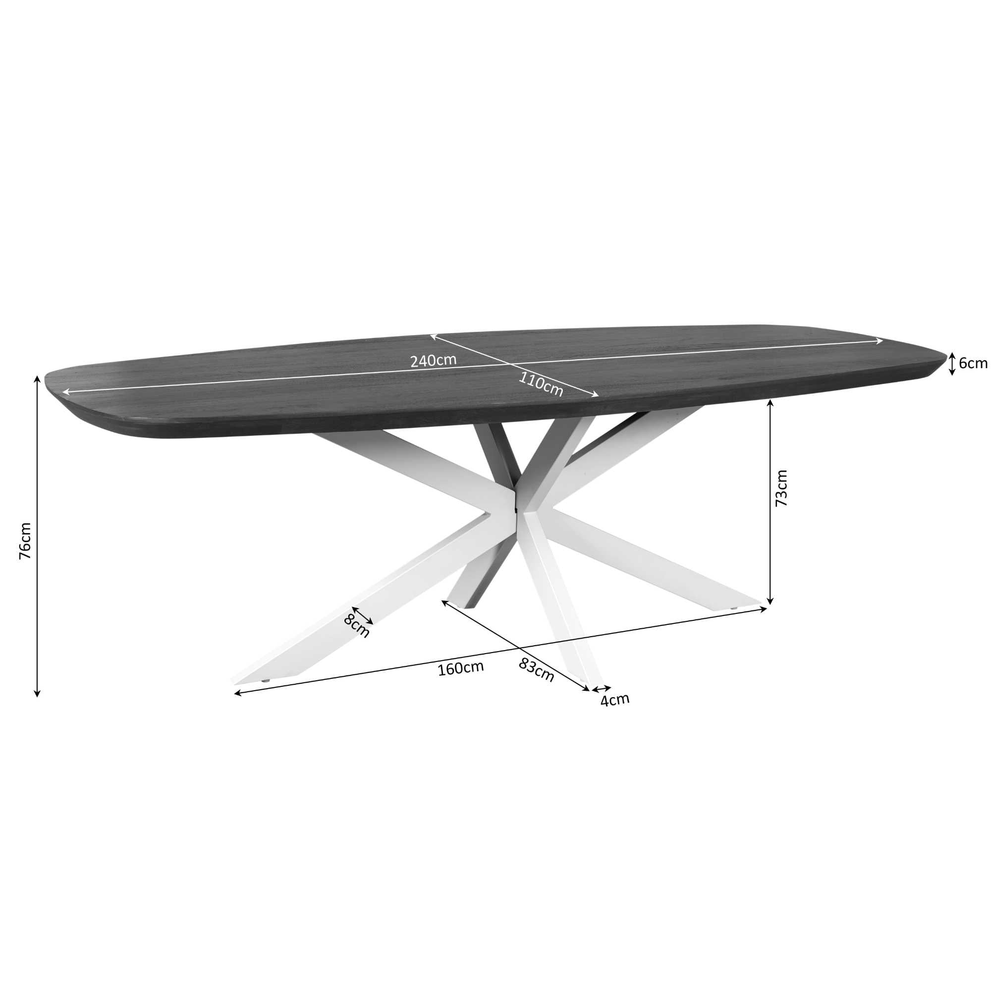 Eettafel Madison | Ovaal | Mango naturel
