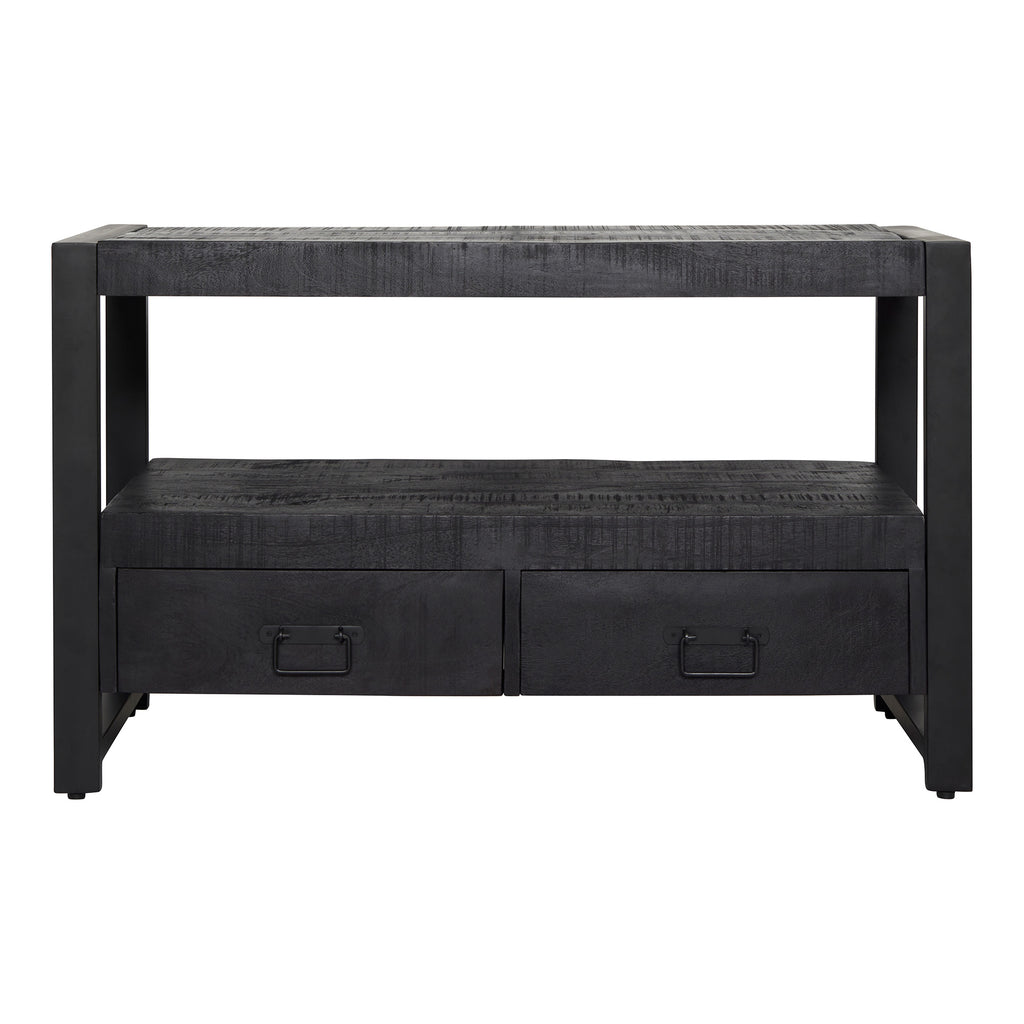 TV-meubel Boaz | Mangohout | Zwart metalen frame