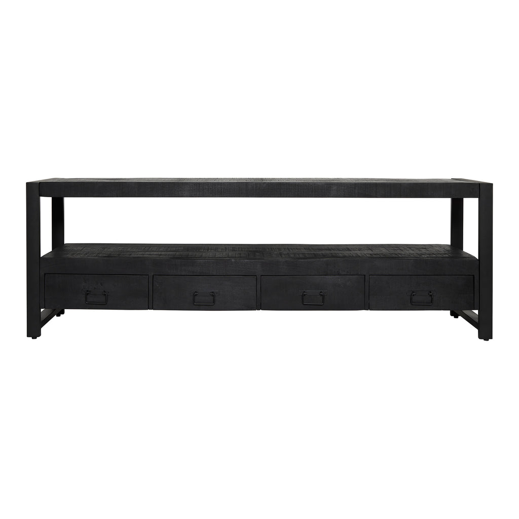 Tv meubel Boaz Black | 4 laden | Mangohout zwart