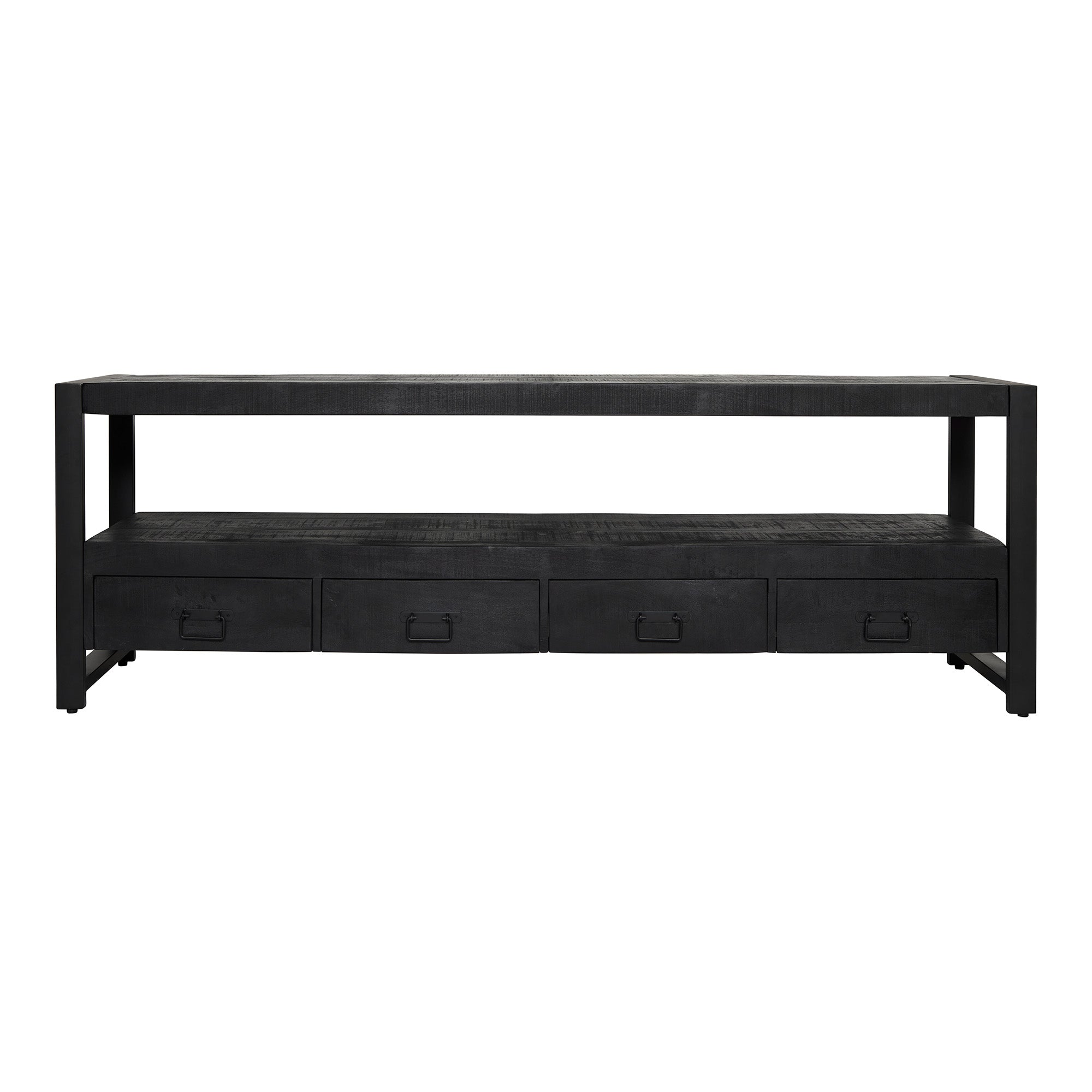 Tv meubel Boaz Black | 4 laden | Mangohout zwart