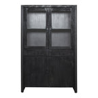Vitrinekast Boaz | Mangohout | Zwart 115x45x180