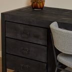 Bureau Boaz Black | 3 lades | Massief mangohout zwart