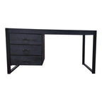 Bureau Boaz Black | 3 lades | Massief mangohout zwart