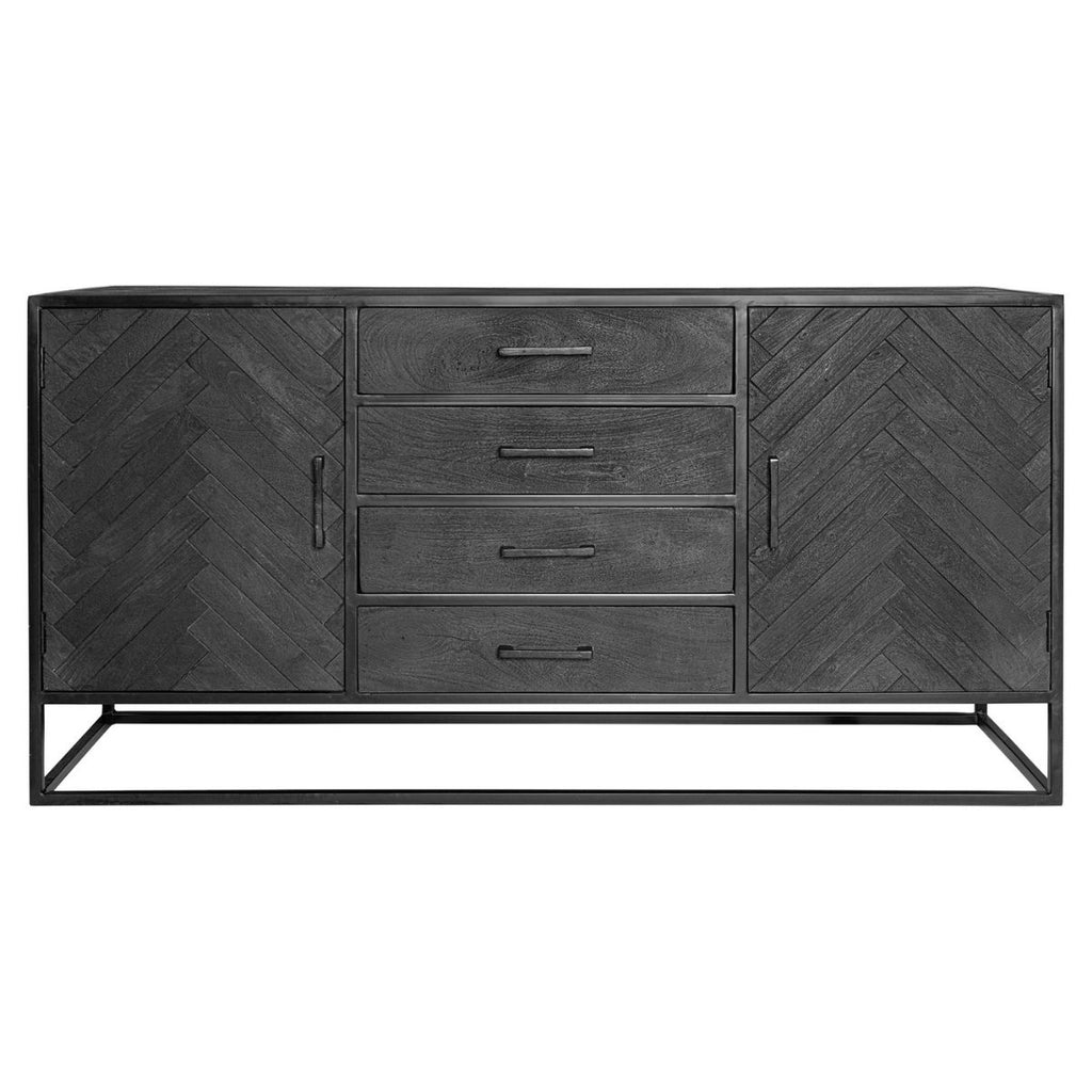 Dressoir New York | Visgraat | Mangohout zwart