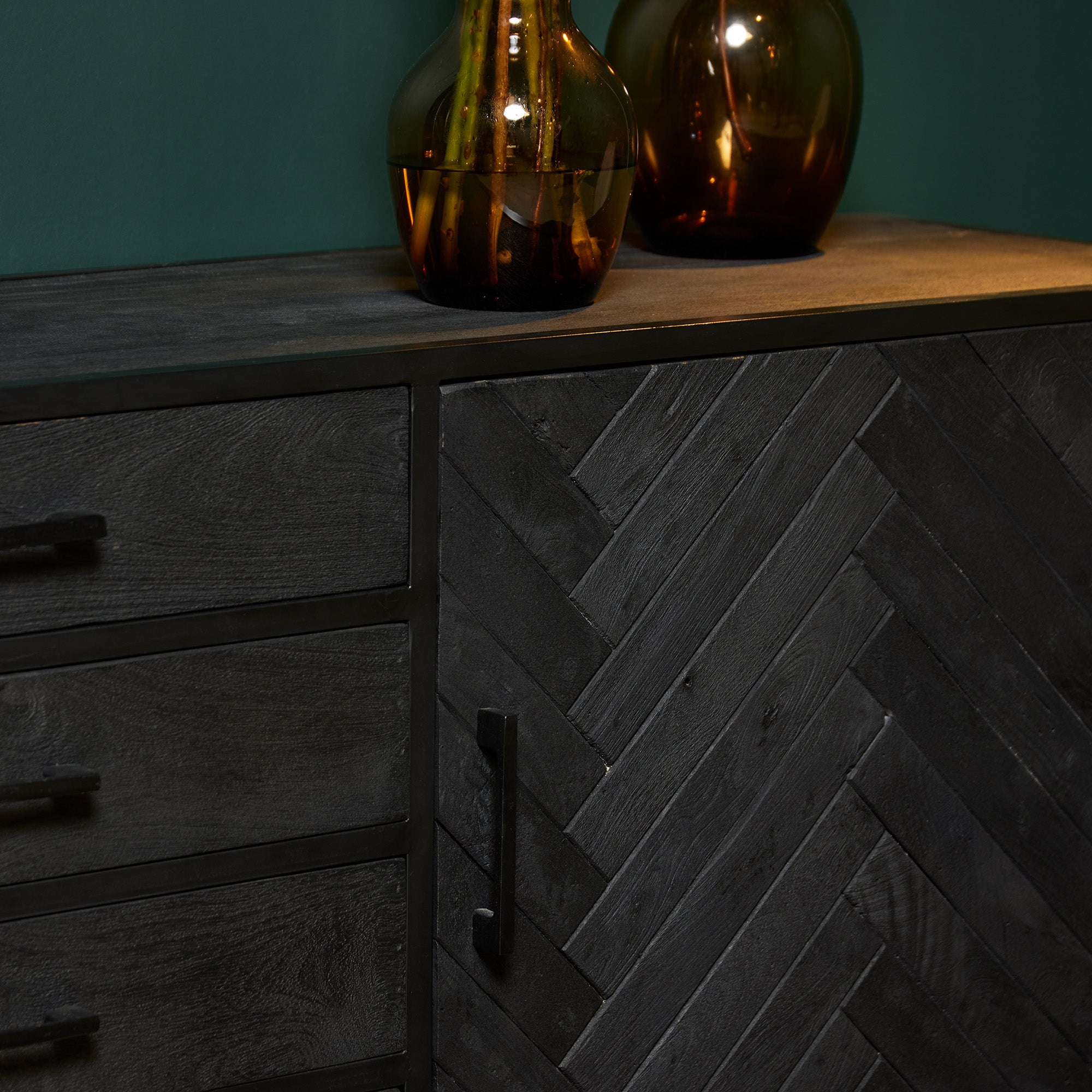 Dressoir New York | Visgraat | Mangohout 210 cm