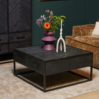 Salontafel New York | Visgraat | Mango & Zwart Metaal