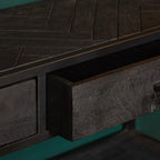 Sidetable New York | Mangohout | 2 Lades | Zwart
