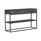 Sidetable New York | Mangohout | 2 Lades | Zwart