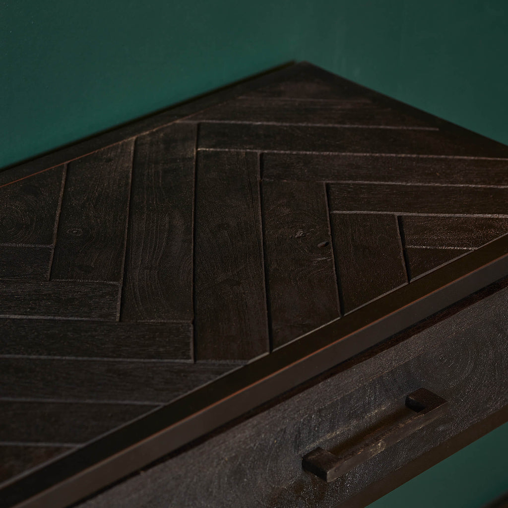Sidetable New York | Mangohout | 2 Lades | Zwart