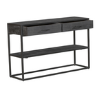 Sidetable New York | Mangohout | 2 Lades | Zwart