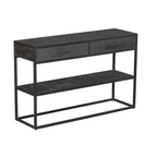 Sidetable New York | Mangohout | 2 Lades | Zwart