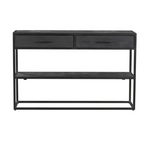 Sidetable New York | Mangohout | 2 Lades | Zwart