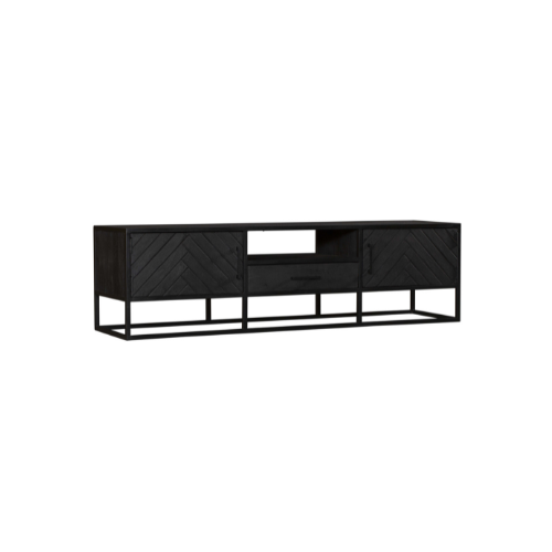 Tv-meubel New York | Visgraat | Mangohout zwart