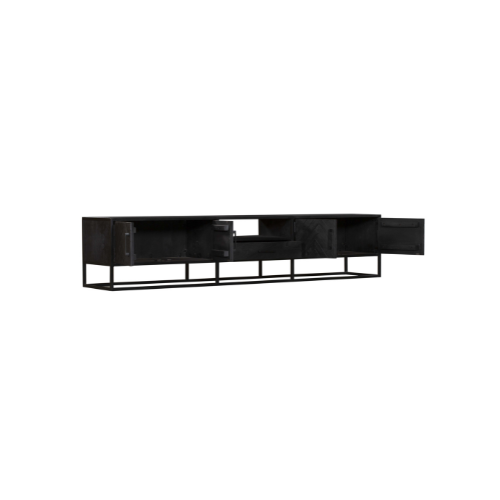 Tv meubel New York | 4 deuren | Mangohout zwart