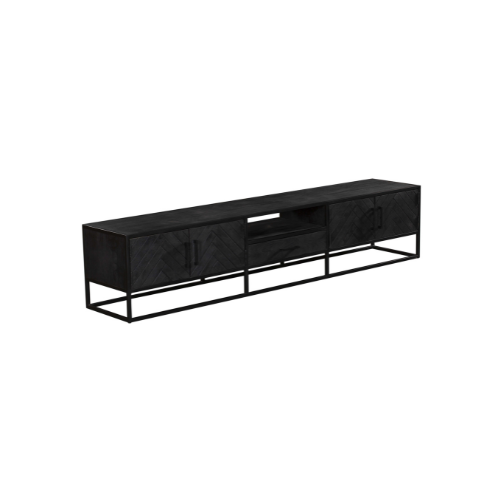 Tv meubel New York | 4 deuren | Mangohout zwart
