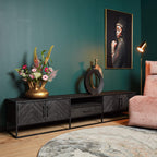 Tv meubel New York | 4 deuren | Mangohout zwart