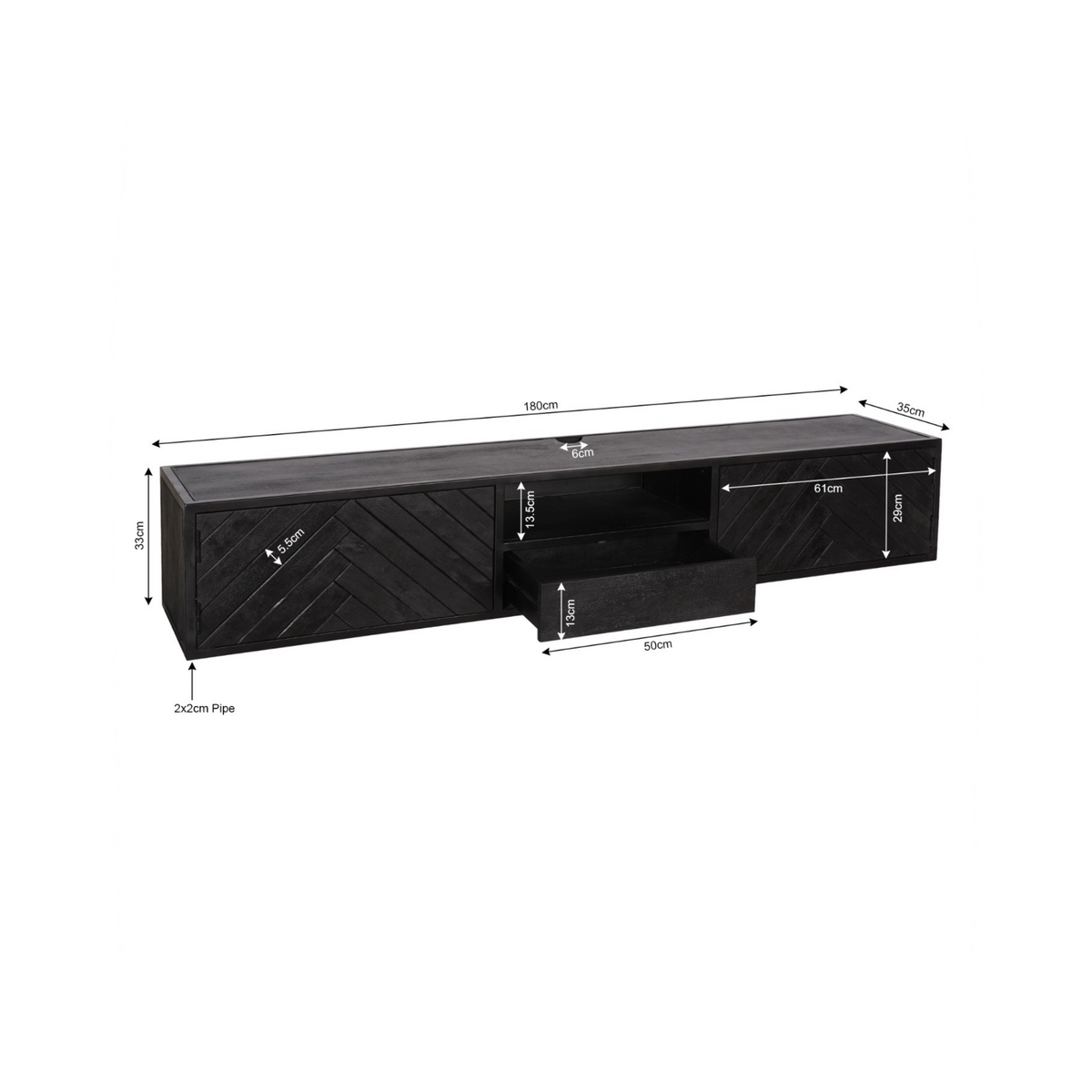 Zwevend tv meubel New York | 180 cm