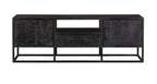 TV-meubel Denver Black | 1 Lade | Massief mangohout zwart