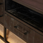 TV-meubel Denver Black | 1 Lade | Massief mangohout zwart