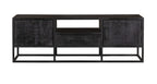 Tv-meubel Denver Zwart 145 cm | mangohout en staal