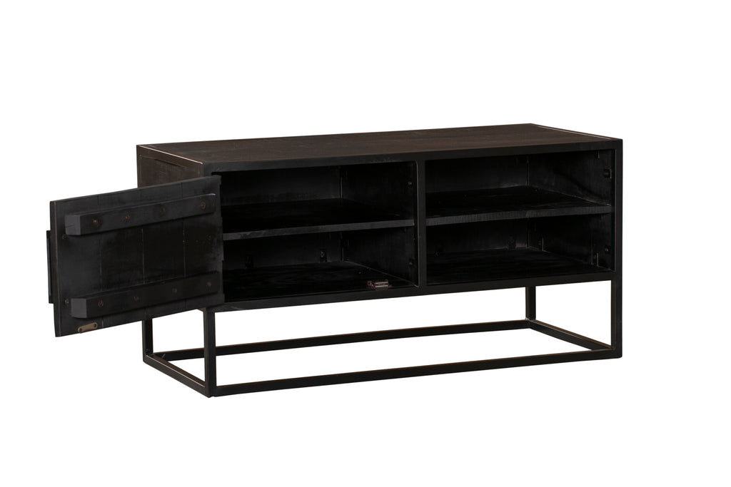 Tv-meubel Denver Black | 1 deur | Mangohout zwart