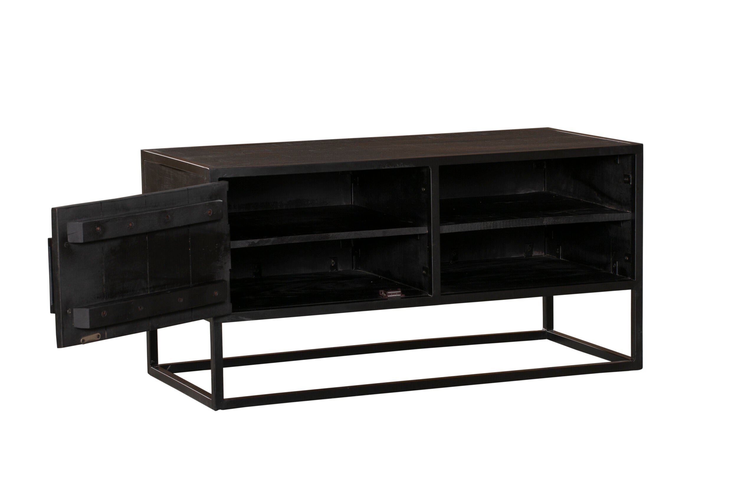Tv-meubel Denver Black | 1 deur | Mangohout zwart