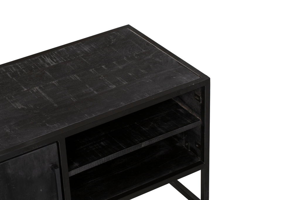 Tv-meubel Denver Black | 1 deur | Mangohout zwart