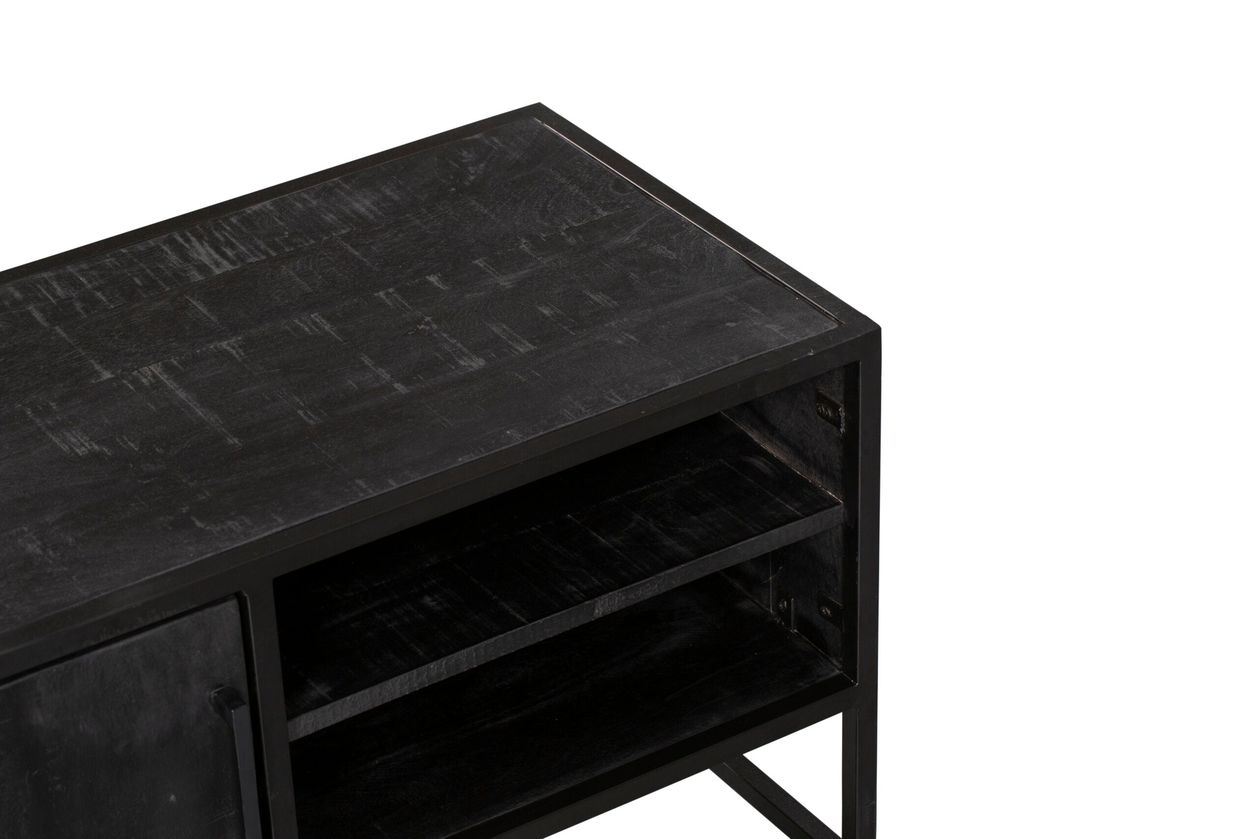Tv-meubel Denver Black | 1 deur | Mangohout zwart